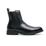 British Style Chelsea Boots Men's Mid Calf Dress Shoes Formal Ankle Antumn Masculina Split Leather Mart Lion   