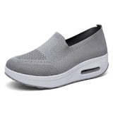 Sneakers Women's Sports Shoes Mesh Breathable Platform Tennis Casual Slip-On Ladies Walking Vulcanized Shoes Zapatillas Mujer MartLion GRAY 36 