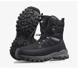 Warm Men's Snow Boots Waterproof Outdoor Winter Snowboots Rotated Button High Top Plush Cotton Winter Hiking Shoes MartLion   