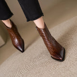 Autumn Women Boots Pointed Toe Chunky Heel for Winter Short MartLion   