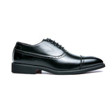 Red Sole Brogue Shoes of Men's Brown Black Round Toe Lace-up Wedding Dress