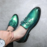 Tassel Men's Oxfords Dress Shoes Bow Formal Casual Footwear Slip On Party Pointed Toe Mart Lion   