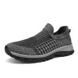 Casual Lightweight Loafers Non-slip Socks Shoes Men's Trend Knitted Breathable Walking MartLion JHA931 Grey 39 