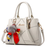 Women's Handbags Square Bag Vintage Designer Messenger PU Leather Handbag Casual Shoulder Top-Handle Totes MartLion white 31x21x13cm 
