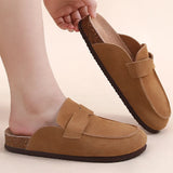 Men's Suede Mules Cork Clogs Platform Sandals Clogs Slippers Outdoor Soft Heeled With Arch Support MartLion   