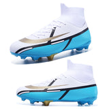 Football Shoes Men's Soccer Spikes Cleats Ankle Protect Lightweight Elastic Non Slip TF AG Competition Training MartLion   