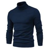 Winter Thick Men's Sweaters Casual Turtle Neck Solid Color Warm Slim Turtleneck Sweaters Pullover MartLion   