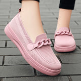 Women's Summer Footwear Slip On Chain Ballet Flats Sneakers Elegant White Nurse Ladies Loafers MartLion   