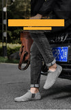 Men's Sneakers Casual Slip On Loafers Outdoor Light Flats Autumn Genuine Leather Shoes Solid Color Mart Lion   