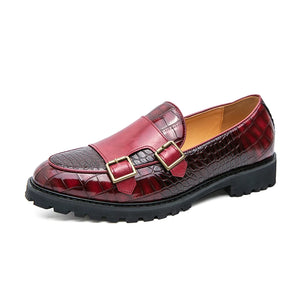 British Style Red Elegant Designer Men's Shoes Slip-on Dress Comfort Leather Loafers zapatos de hombre MartLion jiu hong 5681 38 CHINA