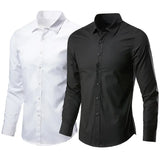 Men's White Shirt Long-sleeved  Professional Work Collared Clothing Casual Suit Button MartLion   