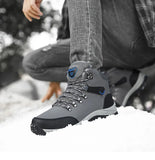 Winter Men's Hiking Boots Waterproof Ankle Snow Sneakers Outdoor Non-slip High Top Plush Warm Leather Shoes MartLion   