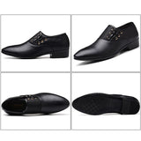 Formal Leather Shoes Men's Lace Up Oxfords Casual Black Leather Wedding Party Office Work Mart Lion   