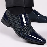 Men's Dress Shoes Breathable Casual Formal Wedding Party Dress Flats Lace Up Loafers Casual Mart Lion   