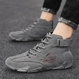 Men's Boots Leather Luxury Winter Keep Warm with Fur Western Motorcycle Shoes Casual High Top Sneakers MartLion   
