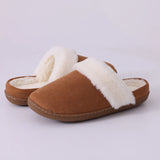 Women's Cotton Slippers Winter Warm Fur Home Slippers Indoor House Shoes Outdoor Antiskid Rubber Sole Plush Slipper MartLion   