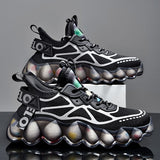 Carbon Plate Running Shoes Men's Mesh Breathable Cuhioning Sports Walking Jogging Trendy Designer Sneakers Footwear Mart Lion CL21013 Black 6.5 