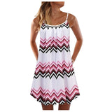 Women's Summer Casual Vest Sleeveless Bohemian Print Loose Tank Large Dress MartLion White XL 