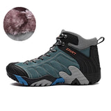 Autumn Outdoor High Top Sport Hiking Boots Men's Winter Keep Warm Casual Sneakers Non-Slip Camping Walking Shoes MartLion Gray Blue-Fur 38 
