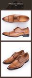 Handmade Genuine Leather Formal Shoes Oxford Men's Elegant Wedding Party Lace-up Brogue Dress Leather MartLion   