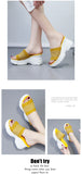 Chunky Slippers Women Sole Wedges Heels Flip Flops Casual Shoes Waterproof Platform Slippers Ladies Sandals White Mart Lion   