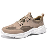 Men's Shoes Leather Casual Sneakers Lightweight Breathable Footwear Tenis Masculino Mart Lion Brown 38 