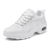 Mesh Dance Shoes Women's Jazz Modern Soft Outsole Dance Shoes Breathable Lightweight Dance Fitness MartLion White 35 