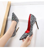  12cm High Heel Colorful Pumps Women's Shoes Pointed Toe Red Heels Patent Leather Female Mart Lion - Mart Lion