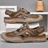  Men's Sandals Summer Breathable Mesh Sandals Outdoor Casual Lightweight Beach Sandals MartLion - Mart Lion
