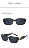 Rectangle Sunglasses Women Vintage Small Frame Ladies Classic Black Square Eyeglasses MartLion   