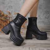 Women  Short Boots Women Leather Boot S Casual thick  women shoes Zapatos MartLion   