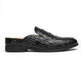 Black Sandals Men's Brown Dress Shoes Slip-On Pu Leather Hombre Verano Mart Lion   