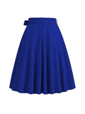 Women Summer Midi Long Skirt Solid Elegant Waist MartLion   