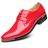 Classic Men's Luxury Shoes Derby Gentleman Honorable Oxford Red White Party Dress Mart Lion   