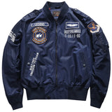 Men's Spring Hip Hop Tactical Army Military Motorcycle Jacket Ma-1 Aviator Pilot Cotton Coats Baseball Bomber MartLion Navy blue S 