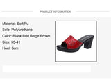 Women Open Toe Slippers Round Toe Solid Color High Thick Heel Slippers Shoes High Heels Wedges Sandals