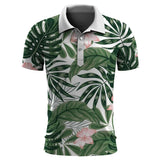 Hawaiian Plants Polo Shirt Men Summer  Print Leaves Flower Short Sleeve Golf Polo Shirts Street Tops T Shirt MartLion Polo-ZXA31711 4XL 