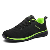 Breathable Sneakers Men Sport Running Shoes Women Light Athletic Shoes Leather MartLion 9088-black-green 40 