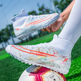 Men's High Top Soccer Shoes TF FG Anti Slip Football Boots For Children's Outdoor Grass Training Sneakers Chuteira MartLion   