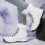 Women Snow Boots Female Winter Casual Shoes Outdoor Youth Mid-Calf Boots Waterproof Plush Ladies Cotton-padded Shoes MartLion   