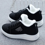 Winter Women Ankle Boots Woman Warm Plush Vulcanized Shoes Casual Walking Sneakers Female Flats Lace-up Ladies Snow Shoes MartLion