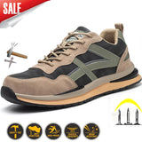 Men's Safety Shoes Metal Toe Indestructible Ryder Work Boots with Steel Toe Waterproof Breathable Sneakers MartLion   