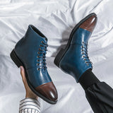 Men's Chelsea Boots Handmade Leather Patchwork Dress Ankle Footwear Mart Lion   