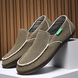 Canvas Shoes Men's Dude Shoes Slip-ons Summer Non-Leather Casual Flats Breathable Hombre MartLion Brown 39 