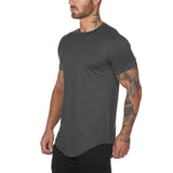 Mesh T-Shirt Clothing Tight Gym Men's Summer Tops Tees Homme Solid Quick Dry Bodybuilding Fitness Mart Lion Dark Grey M 