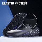 Soccer Shoes Football Men's Spikes Ankle Protect Elastic Non Slip Abrasion Resistant Lightweight MartLion   