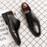 Classic Italian Style Career Office Leather Shoes Pointy Toe Wedding Dress Shoes Men MartLion black 42 