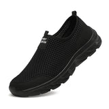 Men's Running Shoes Summer Sneakers Mesh Breathable Lightweight Walking Casual Slip-On Driving Loafers Zapatos Casuales MartLion All black 38(24.0CM) 