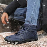 Waterproof Snow Boots Men/women's Winter Elastic Outdoor Plush Warm Barefoot Travel Winter Ankle Boots MartLion   