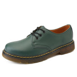 Genuine Leather Work Comfort Shoes Casual Oxford Lace Up Thick Bottom Men's Outdoor Sport Beef Tendon Outsole MartLion Green 38 